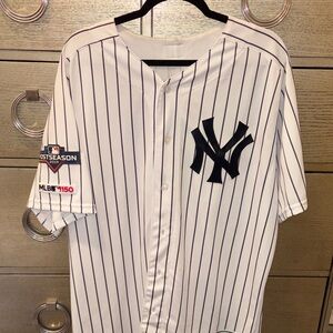 New York Yankees White Pinstripe Baseball Jersey
